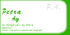 petra ay business card